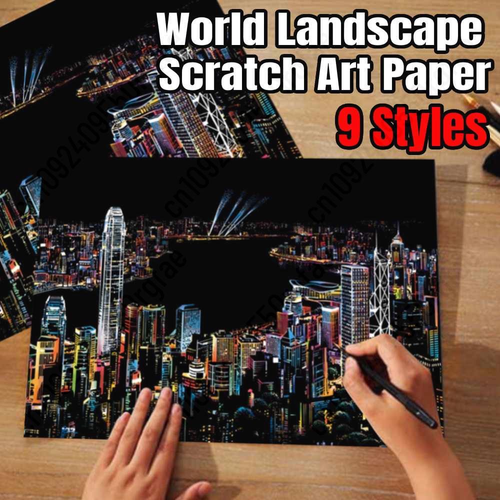 Kids Education Kit - Magia arco-íris cor scratch arte pintura
