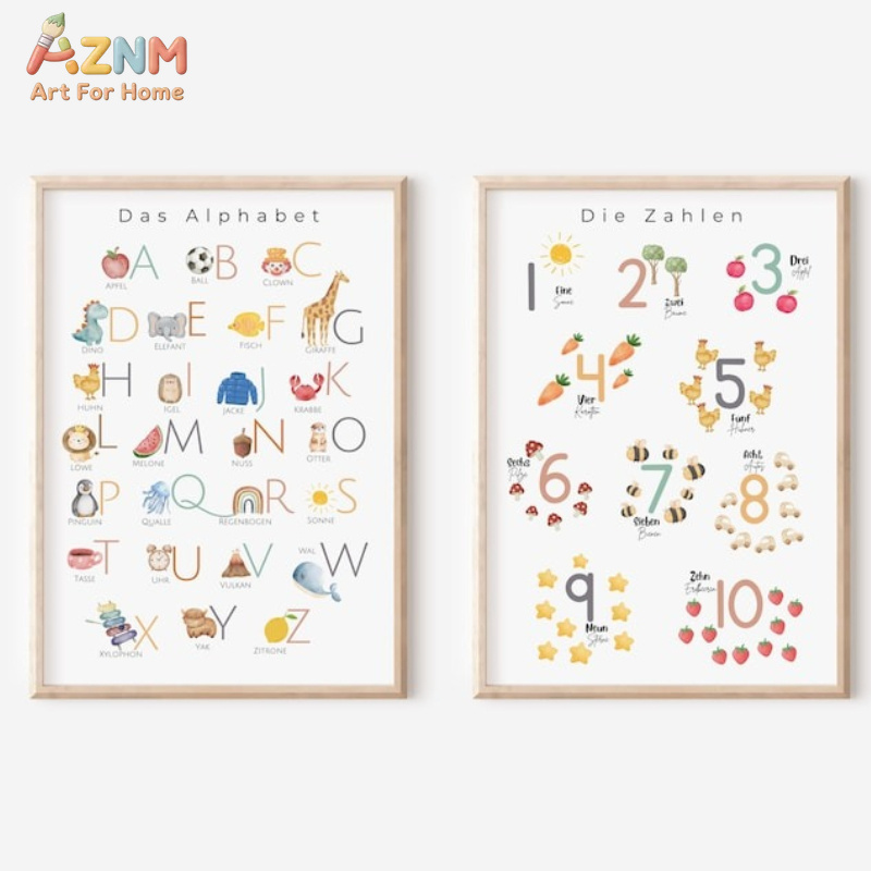 Kids Education Number - AZNM Arte de Parede em Tela