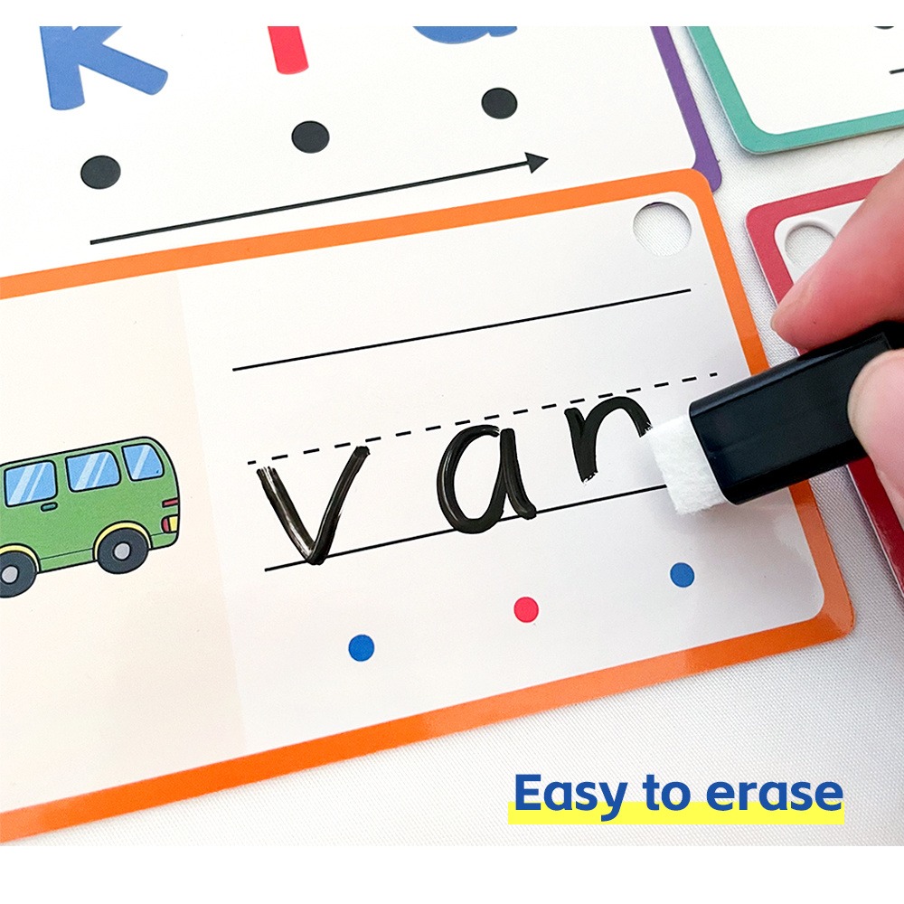 Cartões flash de escrita apagá - Sight Word Game avaliação e preço