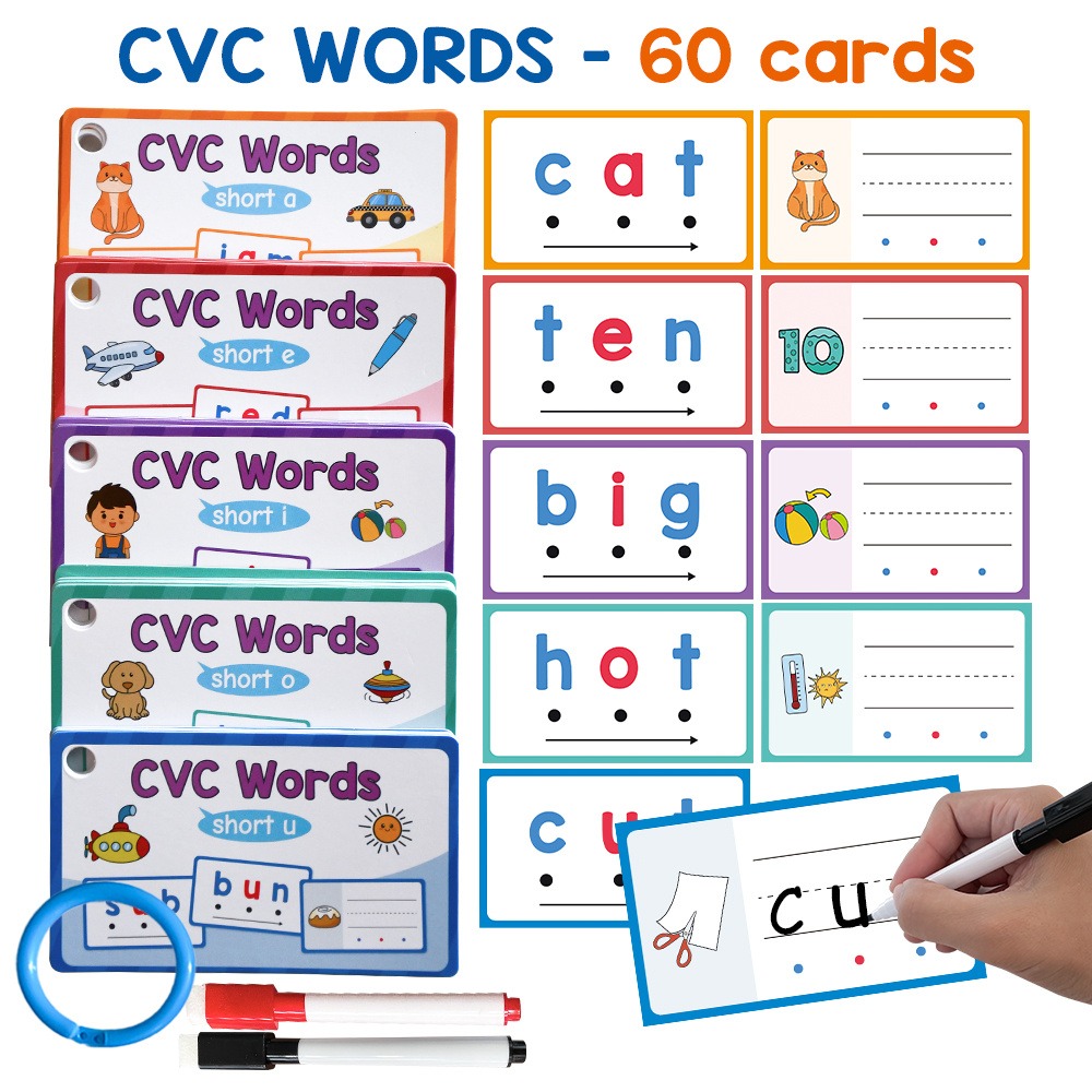 Cartões flash de escrita apagá - Sight Word Game avaliação e preço